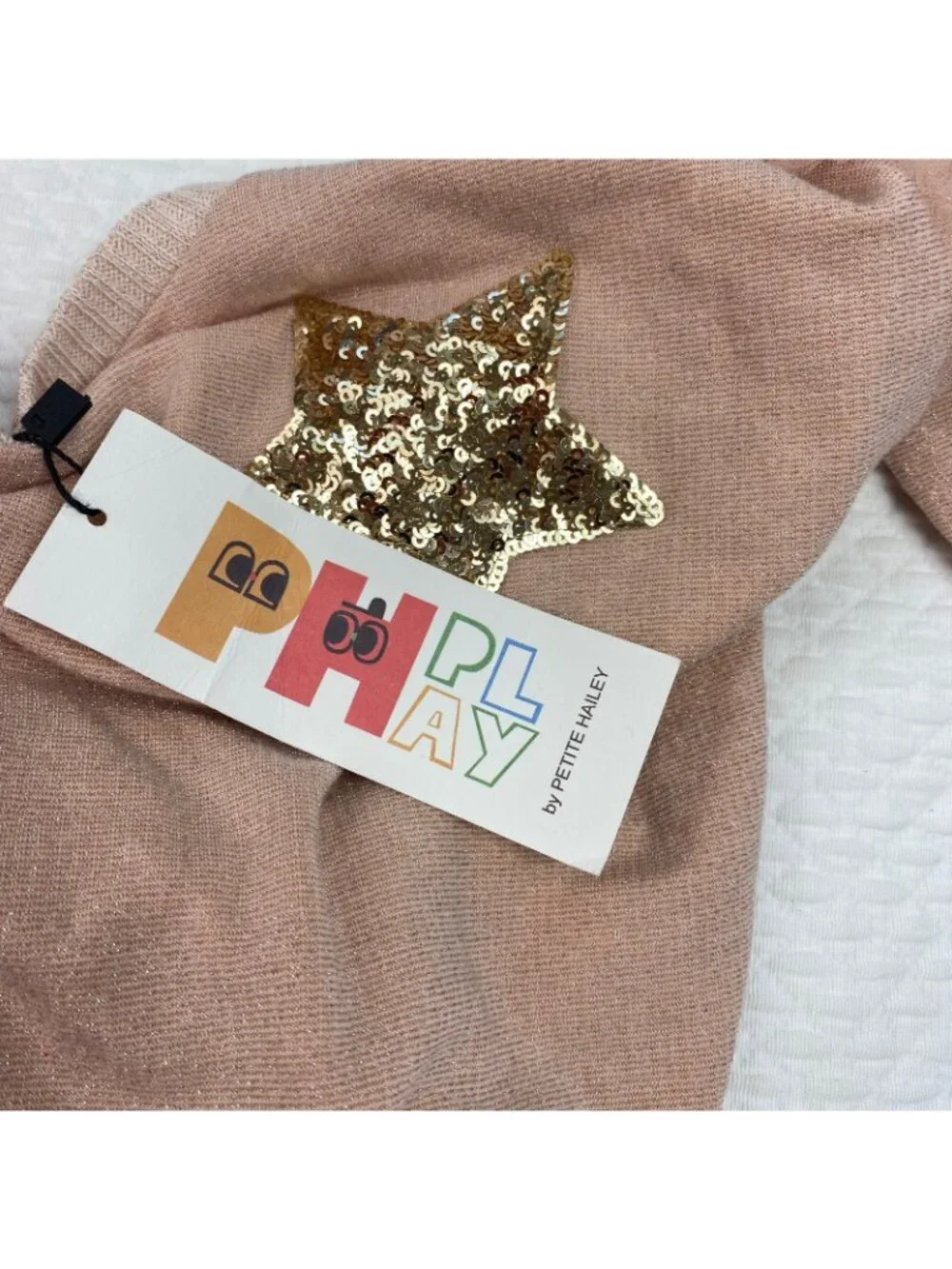 PH Play Star Shirt Pants Set Girls Size 3 Peach Sequin Glittery Long Sleeve